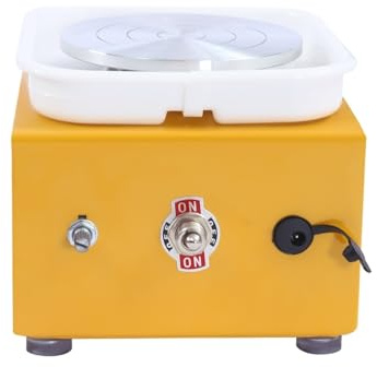 CCZRD Mini Tornio Elettrico for Ceramica, Set di Giradischi for 2000 Giri/min con Vasca in ABS Rimovibile, Piatto in da 10 Cm for Lavori Artistici in Argilla Ruota Stabile Fluido
