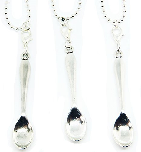Starfish Records 3 X VINTAGE TIBETAN SILVER DETACHABLE SPOON IBIZA FESTIVAL NECKLACES KEY CHAIN ORGANZA GIFT BAG SNUFF SNIFF 24'' BALL CHAIN