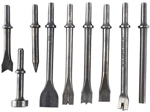 8MILELAKE Pneumatic Chisel Set 9pcs Air Hammer Punch Chipping Bits Tool