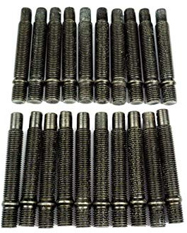 SCC Fahrzeugtechnik 20 x Doppelgewindebolzen M12 x 1,25 68mm | Stehbolzen für Lug Nuts | schwarz |