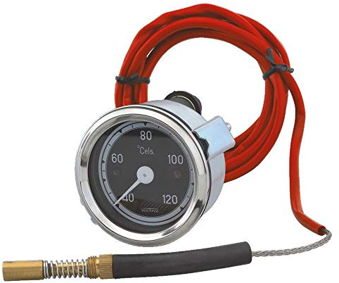 Fernthermometer mechanisch & sehr präzise Ø 60 mm für Steyr Traktoren – Passend für T80-T290 & Plus Serie, 2000 mm Länge, 40-120°C – Einschraubgewinde M10x1 – Ideal für Oldtimer Traktor