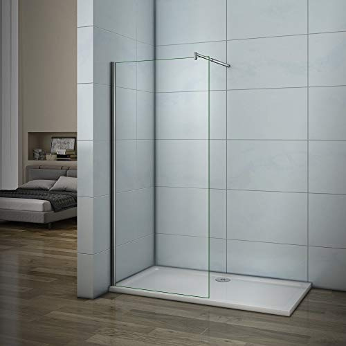 Parete Doccia 100x200cm Walk in vetro 8mm Barra regolabile 70-120cm | Anticalcare, Trasparente Vetro Temperato