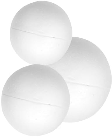 PRETYZOOM Styroporkugeln Basteln DIY Weiß Schaumkugeln 20cm 25cm 30cm Hohle Kugel Modellierung Weihnachten Hochzeit Festival Party Dekoration Schulprojekte Weihnachtsdeko Bastelbedarf