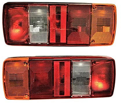 MelTruck® 2x Rückleuchte 5 Funktionen 24V LKW Rückfahrlicht Nebellicht Bremslicht E9