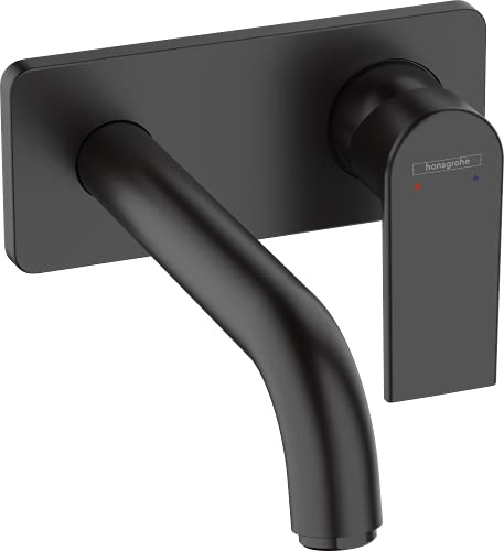 hansgrohe Vernis Shape Mitigeur de lavabo encastré mural, bec 207 mm, bonde à écoulement libre, noir mat, 71578670
