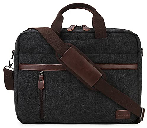 RAVUO Sacoche Homme Bandouliere,Résistant À L'eau Sacoche Pc Portable 17.3 Pouces Sac A Main Homme Pour Travail Business L'École Collège
