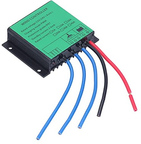 Walfront Regulador de Carga de Generador Eólico Automático a Prueba de Agua IP67 PWM Charge 100W-400W 12V / 24V para De Turbina Eólica(40A)