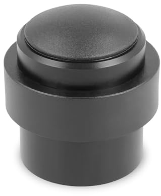 Amig - Tope para Puerta - Fijación al Suelo con Tornillo Invisible - Para Todo Tipo de Suelos - Evita Golpes y portazos - con Goma Antideslizante - Ø30x36 mm - Negro Mate
