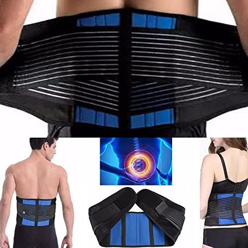 Back Support Belt Adjustable Brace Lower Lumbar Pain Relief for Men and Women - Orthopaedic Waist Compression Sciatica Nerve Scoliosis Disc XL