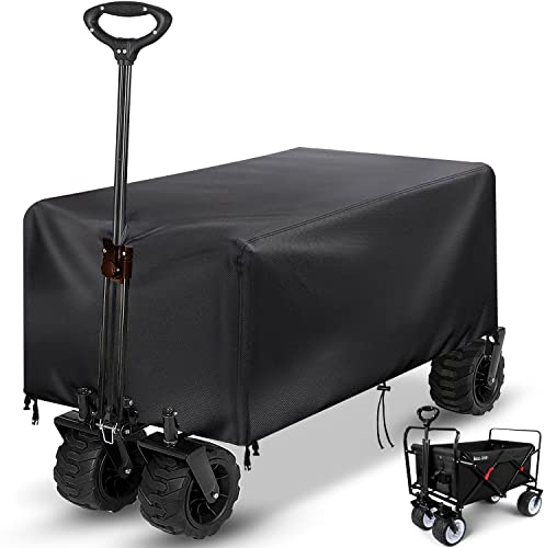 Copertura per carrello a mano, copertura per carrello pieghevole, in tessuto Oxford 420D, impermeabile, antivento, resistente ai raggi UV, colore nero (105 x 60 x 45 cm)