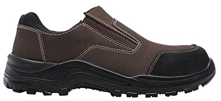 DRKA Steel Toe Shoes for Men,Steel Toe Slip-On Shoe,Slip Resistant Comfortable Safety Work Shoes Industrial Construction Footwear