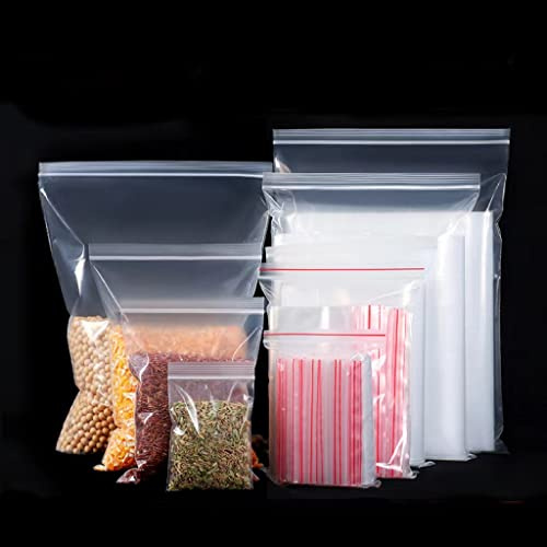 Richiudibili Sacchetti per Alimenti Bustine Trasparenti, Borsa con Chiusura a Cerniera Rigida Riutilizzabile, Spessore 160μm(0.16mm) 30x40cm 20pz