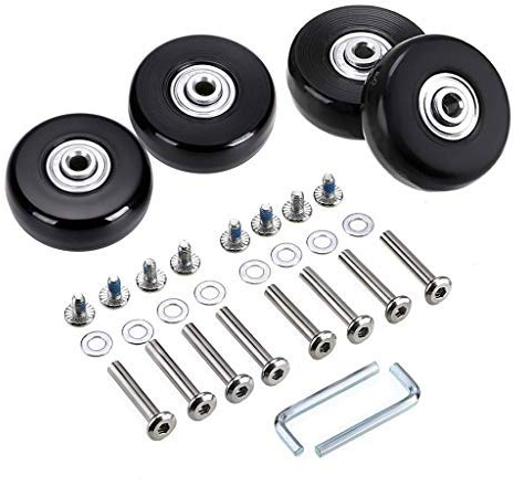 LOTOWELZON 4 Stück Set Gepäck-Ersatzrollen 40mm mit 6 mm Kugellagern Reparatur-Kits ABEC 608zz für Koffer und Inline Outdoor Skate und Caster Board (40x18mm/1.57x0.7)