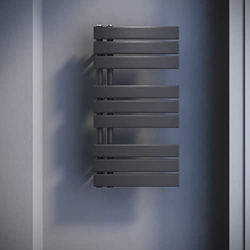 SONNI Bad heizkörper Flach Handtuchtrockner 762 x 400 mm Anthrazit | Handtuchwärmer Seitenanschluss Panel Handtuchheizkörper für Badezimmer