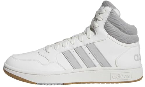 adidas Herren Hoops 3.0 Mid Lifestyle Basketball Classic Vintage Shoes Schuhe, Core White/Grey Two/Gum, 40 2/3 EU