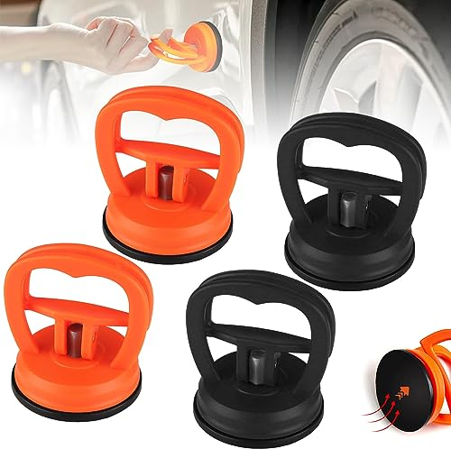 Fzyisw 4Pcs Car Dent Puller, Powerful Car Dent Puller Kit, Dent Puller Suction Cup, Car Dent Remover, Dent Remover Tool for Car Dent Repair, Glass, Screen, Tiles Lifting and Objects Moving