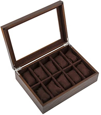 Uhren Aufbewahrungsbox Aufbewahrungsboxen Hülle mit Fenster Watch Display Organizer Holder Schmuck Displaybox Uhrenbox (Color : B)