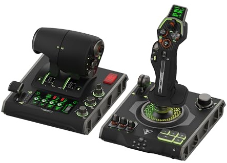 Turtle Beach VelocityOne Flightdeck Universal HOTAS Simulation System Joystick & Throttle for Air & Space Combat Simulation For Windows 10 & 11 PCs – Touch Display & Buttons, 139 Programmable Controls