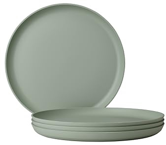 Mepal – Essteller 4 Stück Silueta – Spülmaschinen- und mikrowellenfest – Kunststoffteller – Essteller – Geschirr – 26 cm – Nordic sage
