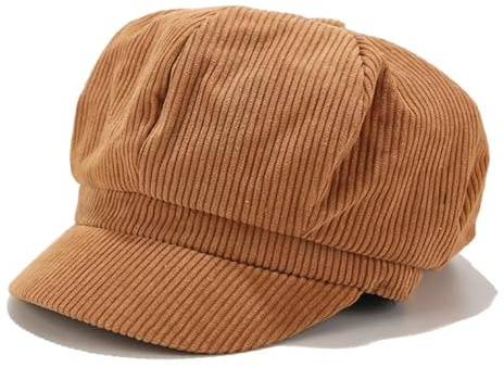 SOYNIA Barett Baskenmützen Für Herren Einstellbare Weiche Warme Cord Damen Mädchen Baker Boy Peaked Cap Newsboy Hut Frauen Warme Kappen Kamel