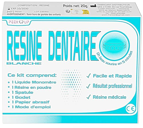 RESINE DENTAIRE BLANCHE pour réparer les prothèses dentaires