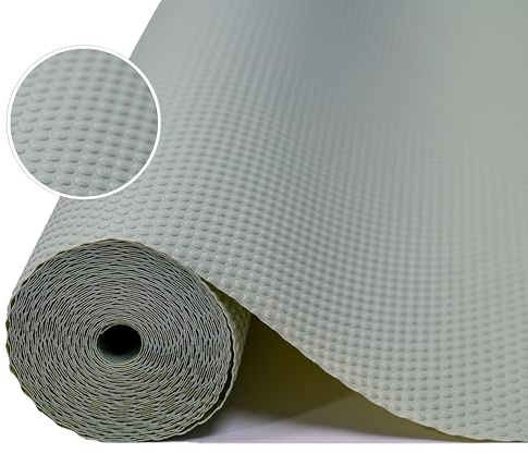 Tappetino per cassetti impermeabile Tappetini Non-adesivo EVA Plastica Rotolo per Mensola Cassetto Frigorifero Tavolo Mobile Cucina Lavello Ripiani, Ritagliabili 44cm x 600cm Verde salvia