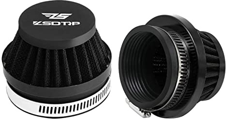 2PCS Motorcycle 38MM Air Intake Filter Universal Carburetor Air Filter Cleaner for Dirt Pit ATV SSR TTR Bike Breather Filter Fit for Many Different Carburetors (Black 38MM)