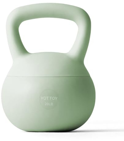 YOTTOY Soft Kettlebell,Kettlebell Anti-Slip Grip Weight for Home Workouts, Kettlebells Set Strength and Safety Guaranteed (Green, 20 LB)