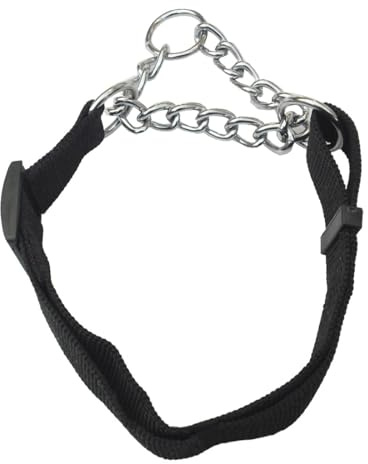 PBAHAUP Hundehalsband, Premium Zug-Stopp, Nylon & Neopren, Schwarz, Unisex, Kleine & Mittelgroße Hunde, Stufenlos Verstellbar, Halsband für Hunde