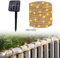 Solar Lichterkette Seil Garten, IP65 Fairy Solar Rope Lights mit 100 LEDs für Außenbereich Garten Terrasse Balkon Deko, 500cm Sisal Star Illuminated Lamp, Deko Seil Leuchte Warmweiße Dekoration