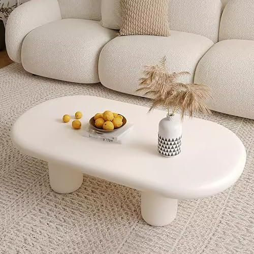 MTSYXYM Ovaler Couchtisch,verdickter Beistelltisch,Moderner Couchtisch für Wohnzimmer,einfach zu montieren,verdickter,aus Holzwerkstoff,für Wohnzimmer, Büro, Wohnung.(80 * 60 * 30cm)