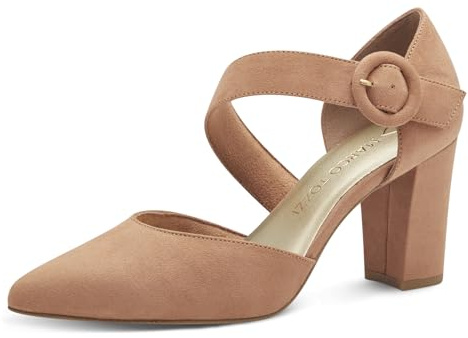 MARCO TOZZI Damen Pumps Spitz mit Schließe, Braun (Nougat), 39 EU