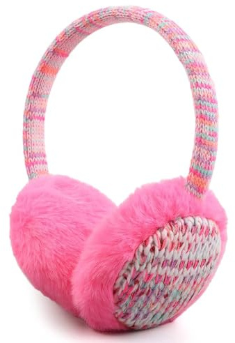 Lufdegim varma öronvärmare fluffiga öronskydd vinter öronmuffar köldtät pälsig öronskydd öronskydd utomhus för pojkar och flickor, ROSA, Normale Breite