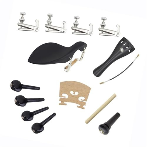 Zubehör Für Musikinstrumente 4/4 Violine Geige Mit Saitenhalter Schwanz Darm Ende Knopf Kinnhalter Kinnhalter Schraube Stimmstock Brücke