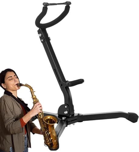 Altsaxophonständer, Saxophonständer für Altsaxophon - Alt-Tenor-Saxophonständer - Verstellbarer Saxophonständer mit Metalldreieckbasis für Saxophonliebhaber, Kinder, Kinder, Männer, Frauen