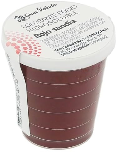 Gran Velada - Wasserlösliches Farbpulver Wassermelonenrot 30 cc | Kosmetische Farbstoffe für Seifen, Badebomben und Cremes, Hochkonzentriertes Pigment für DIY Naturkosmetik, Roter Farbstoff