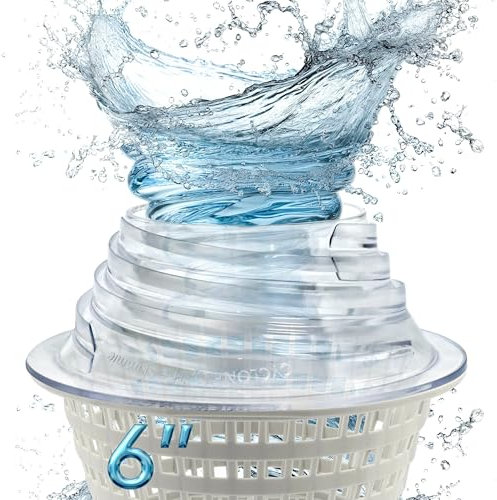 The Skimmie Cyclone 15,2 cm – Uniquement pour les piscines hors sol – Écumoire de piscine turbocompressée – Améliore le nettoyage de la surface de la piscine – Accessoires de piscine et écumoire de