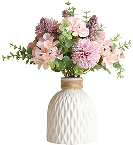 HXFFXHF Fleurs artificielles Simulation Bouquet Floral Ensemble Fleurs Séchées Faux Hortensia Ornements Salon Chambre Table À Manger Banquet Table Basse Décoration Faux FL