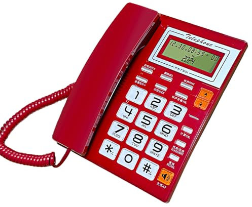 Téléphone à gros bouton pour personnes âgées - Téléphone filaire pour la maison, le bureau, l'hôtel