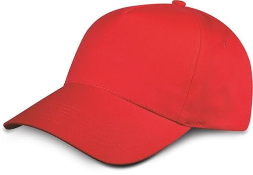 Generico Cappellino Berretto Cappello Baseball Golf 5 Pannelli in Cotone colorato Rosso
