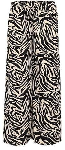 Malito - Pantaloni Marlene da donna con stampa animalier - Pantaloni culotte morbidi e ampi - Pantaloni estivi larghi - Pantaloni da tempo libero alla moda 2306, Zebra, 40-50