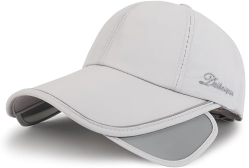 TAGVO Gorra de Béisbol con Visera Retráctil – UPF 50+ Protección Solar, Transpirable & de Secado Rápido, Gorra Deportiva con Abertura Posterior para Cola de Caballo, Ideal para Mujeres y Hombres