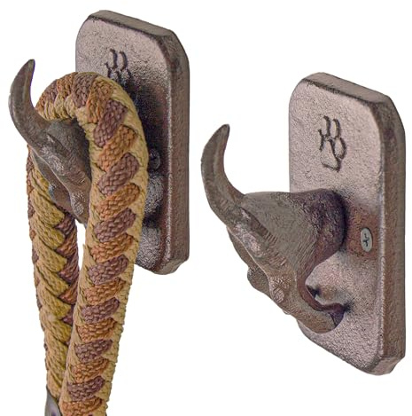 Tapeera 1er-Pack Gusseisen Hundeleinenhalter Wandhaken – Hunde Wandhaken für Schlüssel, Jacken, Geschirr, Taschen – Rustikaler Dekorativer Leinenhaken – Geschenk für Hundeliebhaber