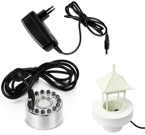 Ultraschall Vernebler,Ultraschall Nebler,Nebler Ultraschall Vernebler,Ultrasonic Fog Maker,Mist Maker Wassernebler Fogger,Mit Stromversorgung Und Bojen,Für Springbrunnen,Aquarium,Farbige Lichter