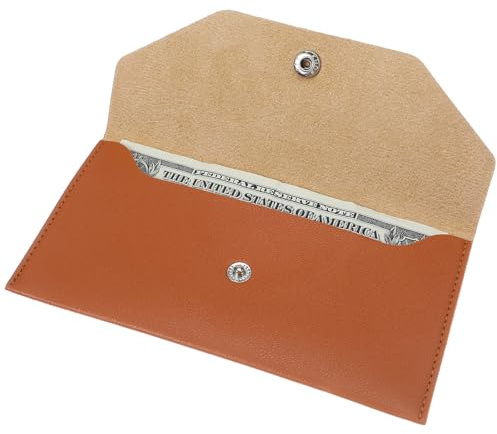 Teaaha Geldbeutel, Leder, Geldfüllung, Organizer, wiederverwendbar, Budget-Umschlag, Geldbörse, Retro, Clutch, Geldbörsen für Männer und Frauen, Geldscheine, minimalistisches Design (braun)