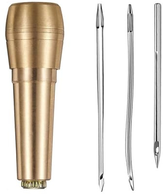 Gissroys Multifunctional Leather Sewing Awl Tool Set Leather Sewing Needle Awl with Metal Handle Repair Tool Set Hook Needle