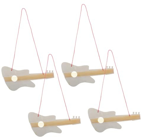VANZACK 4sätze Holzgitarre DIY Für Junge Mädchen Unbemalt Zum Bemalen Aus Holz Gefertigt Leicht Tragbar Für Heimwerker Und Musikalische Entwicklung