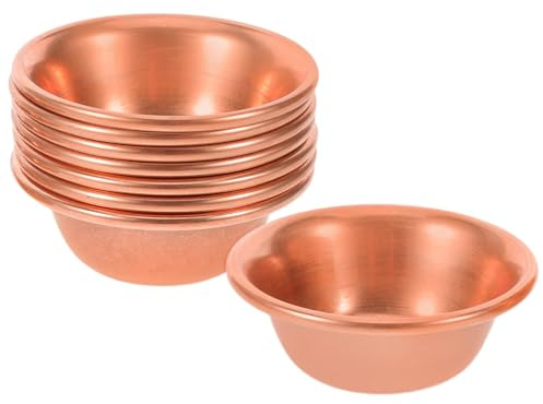 FUTUREORYY 8 cuencos de cobre en miniatura para víctimas de agua bendita rituales cuencos de agua bendita vasos de agua bendita de cobre cuencos decorativos de agua bendita