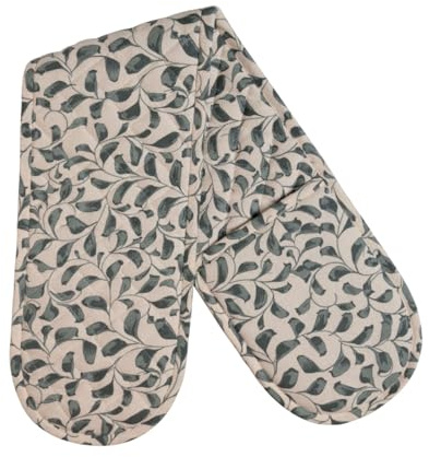 Anna Michelle Double Oven Gloves 100% Cotton Professional Heat Resistant Pizza Pot Holder Oven Mitts for Cooking Baking Grilling (Blue)