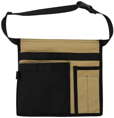 Ronyme Tool Belt Apron Work Canvas Tool Belt Pouch for Men Women Water Resistant Pouch Toolbelt Bag with Adjustable Belt Gardening Tool Waist Bag for DIY Woodwork Construction, Khaki